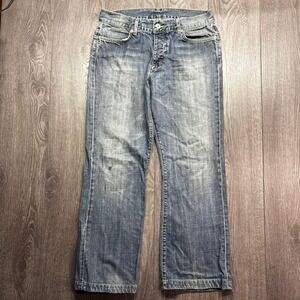 Paperdenim&cloth Mens Straight Leg Button Fly Jeans Blue Wash 34 Made in USA